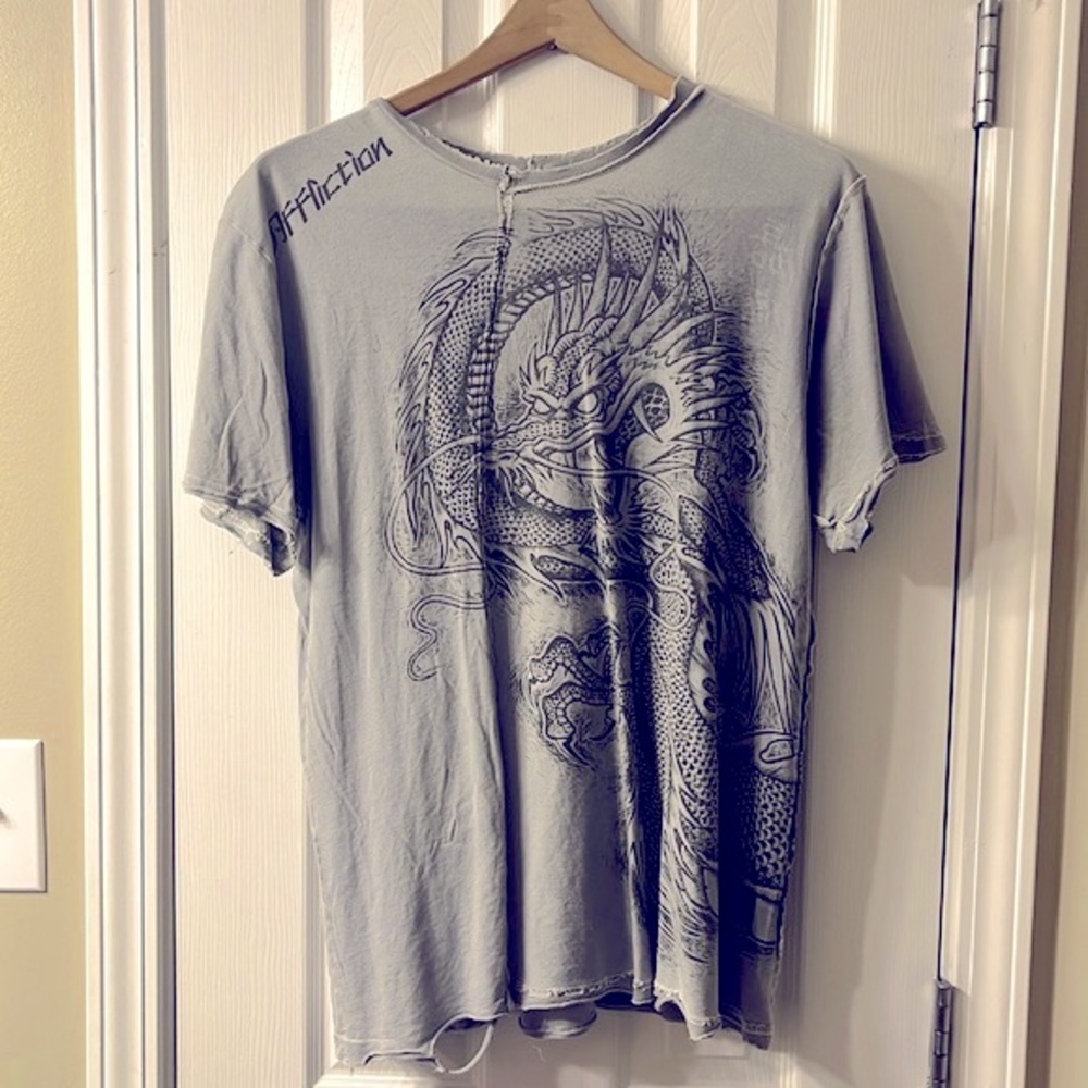 Affliction T-Shirt | Vintage Early 2000s | Gray